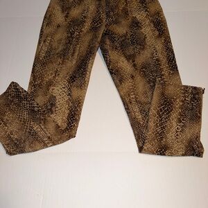 Lauren Ralph Lauren brown snakeskin print slimming ankle pants sz 10